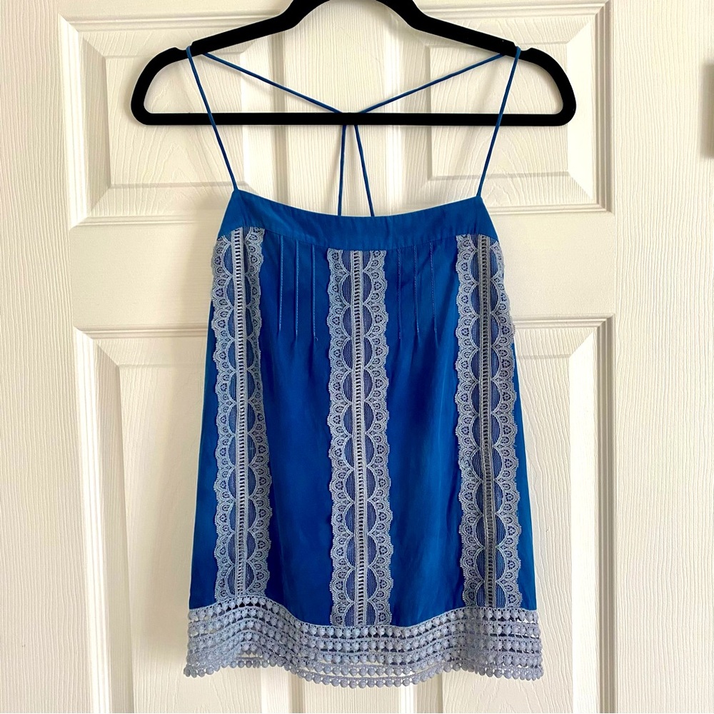 Cynthia Steefe Size 4 Blue Silk Tank Top